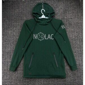 NOLAC Hoodie Mens Large Green Pullover Sweatshirt Ziped Pocket NLV Streetwear